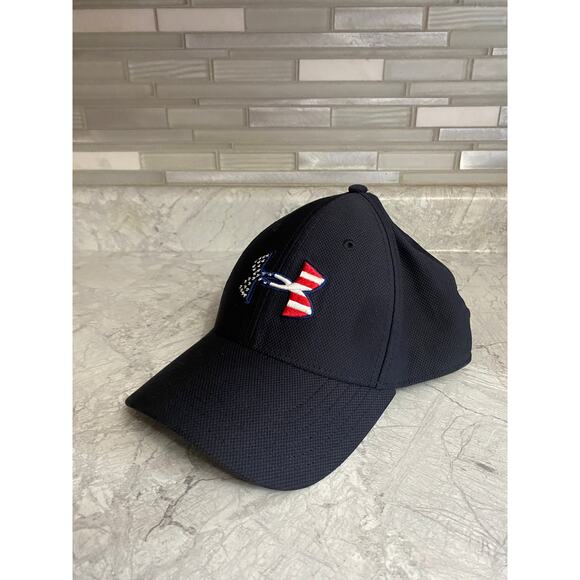 Under Armour American Flag Logo Stretch-Fit Hat - Picture 1 of 9